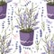 Provence seamless lavender vector pattern.