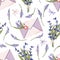 Provence seamless vector lavender pattern.
