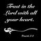 Proverbs 3:5 - Trust in the Lord with all your heart word design vector on black background for Christian encouragement from the O