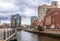 Providence, Rhode Island. Scenic view of a beautiful modern downtown and Providence river.