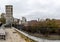 Providence rhode island skyline on a cloudy gloomy day