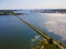 Providence River landscape aerial view, Rhode Island, USA