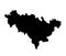 Province Jilin map vector silhouette illustration