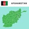 Province name in Afghanistan map and flag