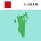 Province name in Bahrain map and flag