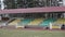 Province small stadium in spring and lonely athlete run