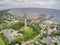 Province Town, Mass seen from above by an Aerial Drone in Summer