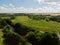 Provincial landscape with river in middle strip of Russia