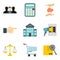 Provision icons set, cartoon style