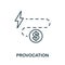 Provocation icon. Thin outline style design from corruption icons collection. Creative Provocation icon for web design, apps,