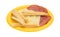 Provolone cheese slices and genoa salami plus breadsticks