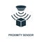 Proximity Sensor icon. Monochrome style design from sensors icon collection. UI and UX. Pixel perfect proximity sensor icon. For w