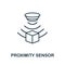 Proximity Sensor outline icon. Thin line style from sensors icons collection. Pixel perfect simple element proximity sensor icon