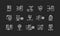 Proxy server chalk white icons set on black background