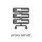 proxy server icon. Trendy modern flat linear vector proxy server