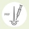 PRP therapy icon - hair loss prevention, hair root injections