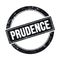 PRUDENCE text on black grungy round stamp