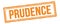 PRUDENCE text on orange grungy vintage stamp