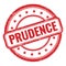 PRUDENCE text on red grungy vintage round stamp