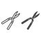 Pruner line and solid icon, Garden and gardening concept, Pruning scissors sign on white background, secateurs icon in
