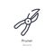 pruner outline icon. isolated line vector illustration from general collection. editable thin stroke pruner icon on white
