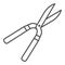 Pruner thin line icon, Garden and gardening concept, Pruning scissors sign on white background, secateurs icon in