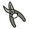 Pruning scissors icon, outline style