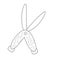 Pruning shears scissors, doodle outline icon, gardening tool for cutting and trimming bushes and plants, shears secateur