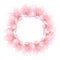 Prunus serrulata - Cherry blossom, Sakura Wreath isolated on White Background. Vector Illustration