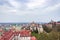 Przemysl, Poland, - April 13, 2019. View of the city from the castle. View of the roofs of the city of Przemysl