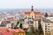 Przemysl, Poland, - April 13, 2019. View of the city from the castle. View of the roofs of the city of Przemysl