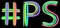 PS Hashtag. Isolate neon doodle lettering text from multi-colored curved lines like from a marker, oil paint