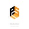 PS initial logo or monogram logotype. P5 Vector design element o