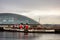 PS Waverley paddle steamer ship which is the last one of its kind in the world in front of the Glasgow Science Centre and its