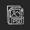 PSD file chalk white icon on black background