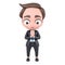 PSD File cute Businessman Cartoon SD Model 3D render Character. 3d rendering. clipping paht