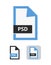 Psd file flat vector icon. Symbol of psd file for lossless retention of graphical data. Suitable for graphic work, pictures, photo
