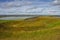 Pseudocraters and valcano mount. Lake Myvatn summer landscape, I