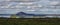 Pseudocraters and volcano mount. Lake Myvatn summer landscape fr