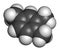 Pseudocumene (1,2,4-trimethylbenzene) aromatic hydrocarbon molecule. Occurs in naturally in coal tar and petroleum. 3D rendering.