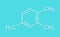 Pseudocumene (1,2,4-trimethylbenzene) aromatic hydrocarbon molecule. Occurs in naturally in coal tar and petroleum. Skeletal