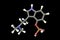 Psilocybin psychedelic mushroom molecule, 3D illustration