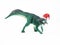 Psittacosaurus Dinosaur with Christmas hat on white background