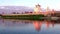 Pskov Kremlin in the october twilight. Pskov, Russia timelapse