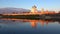 Pskov Kremlin in the rays of the setting sun of the october evening. Pskov, Russia