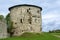 Pskov, Mikhailovskaya fortress tower and a fragment of the wall of the Roundabout city