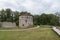 Pskov, Mikhailovskaya fortress tower and a fragment of the wall of the Roundabout city, an interesting tourist place