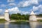 Pskov, view of the confluence of the Pskov river with the Velikaya river