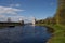 Pskova river and Flat and high towers near Pskov Kremlin and the Golden Embankment , Pskov city, Russia