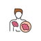 Psoriasis disease line color icon. Sign for web page, mobile app